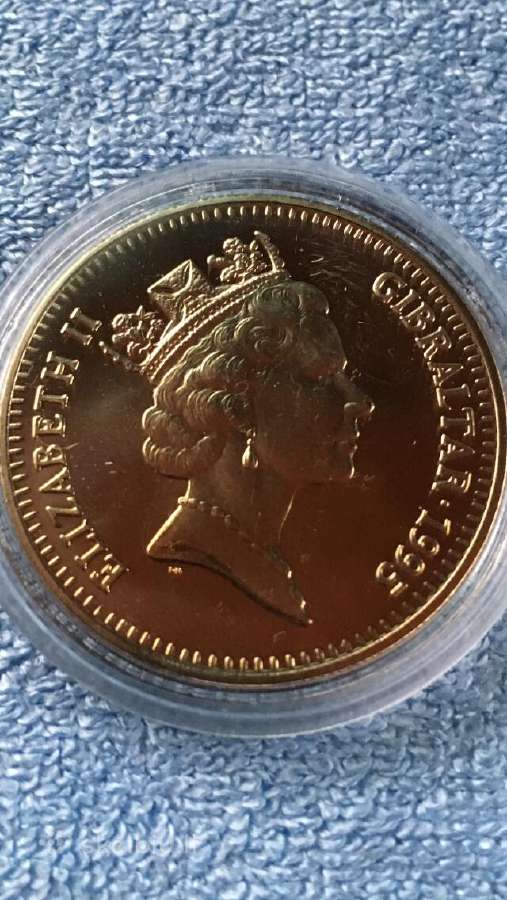 Moneta Gibraltar 1995m. 5 svarai, virenium - nuotraukos Nr. 2
