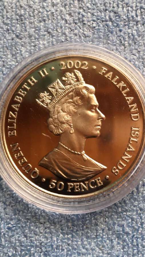 Moneta Falkland isl. 2002m. 50 centu, cu-ni - nuotraukos Nr. 2