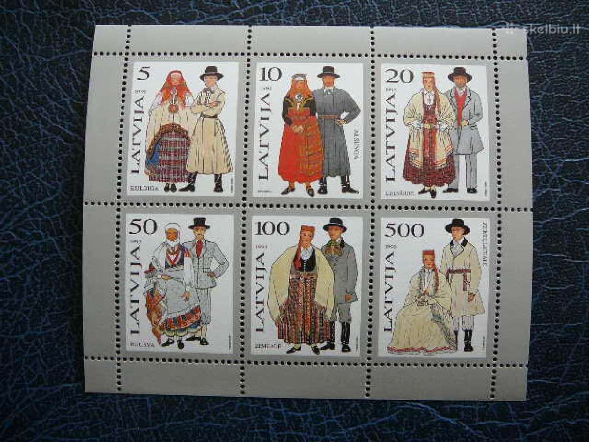 Latvija 1993 Nacionaliniai kostiumai Mnh llt351/6p