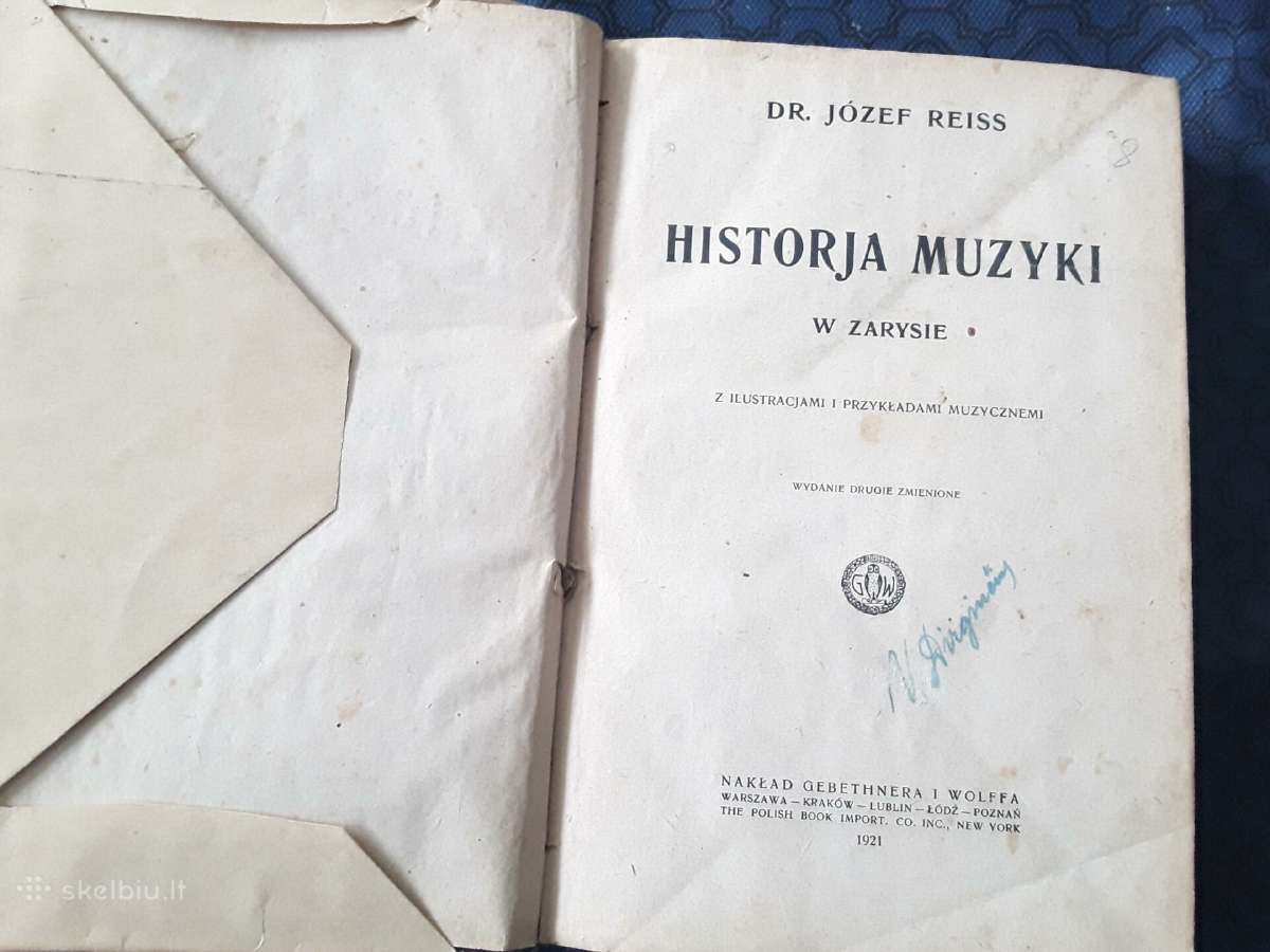 Knyga . Historja Muzyki 1921 - nuotraukos Nr. 2