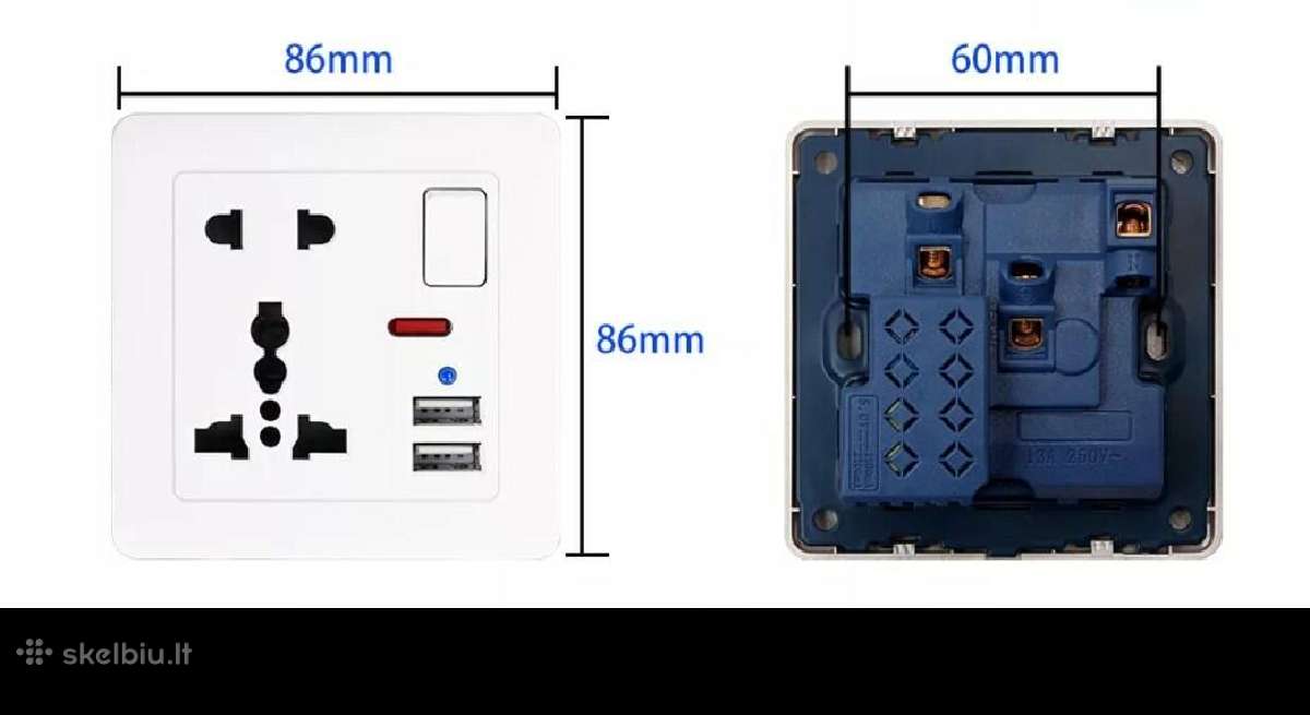 Rozetė potinkinė su 2xusb jungtimis - nuotraukos Nr. 3