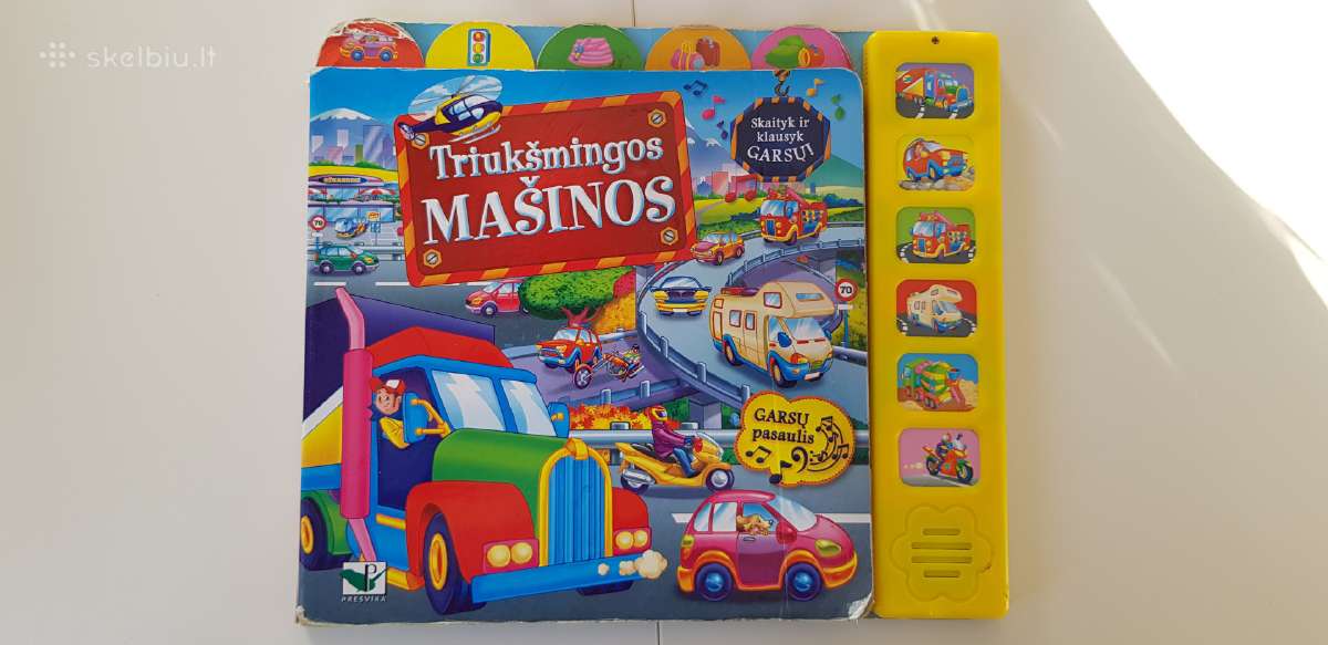 Vaikiška knygelė "Triukšmingos mašinos"