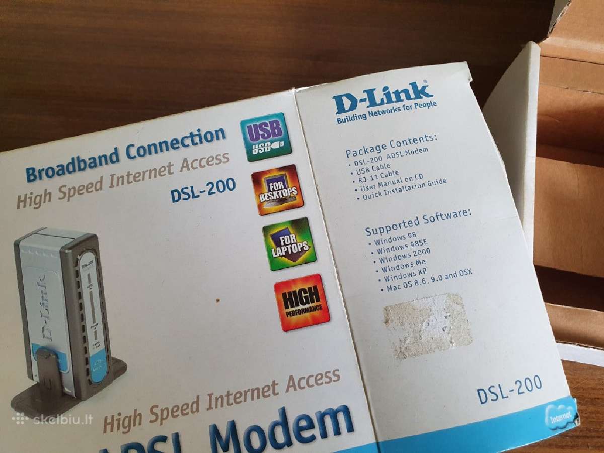 Senas Adsl modemas D-link Dsl-200 - nuotraukos Nr. 3