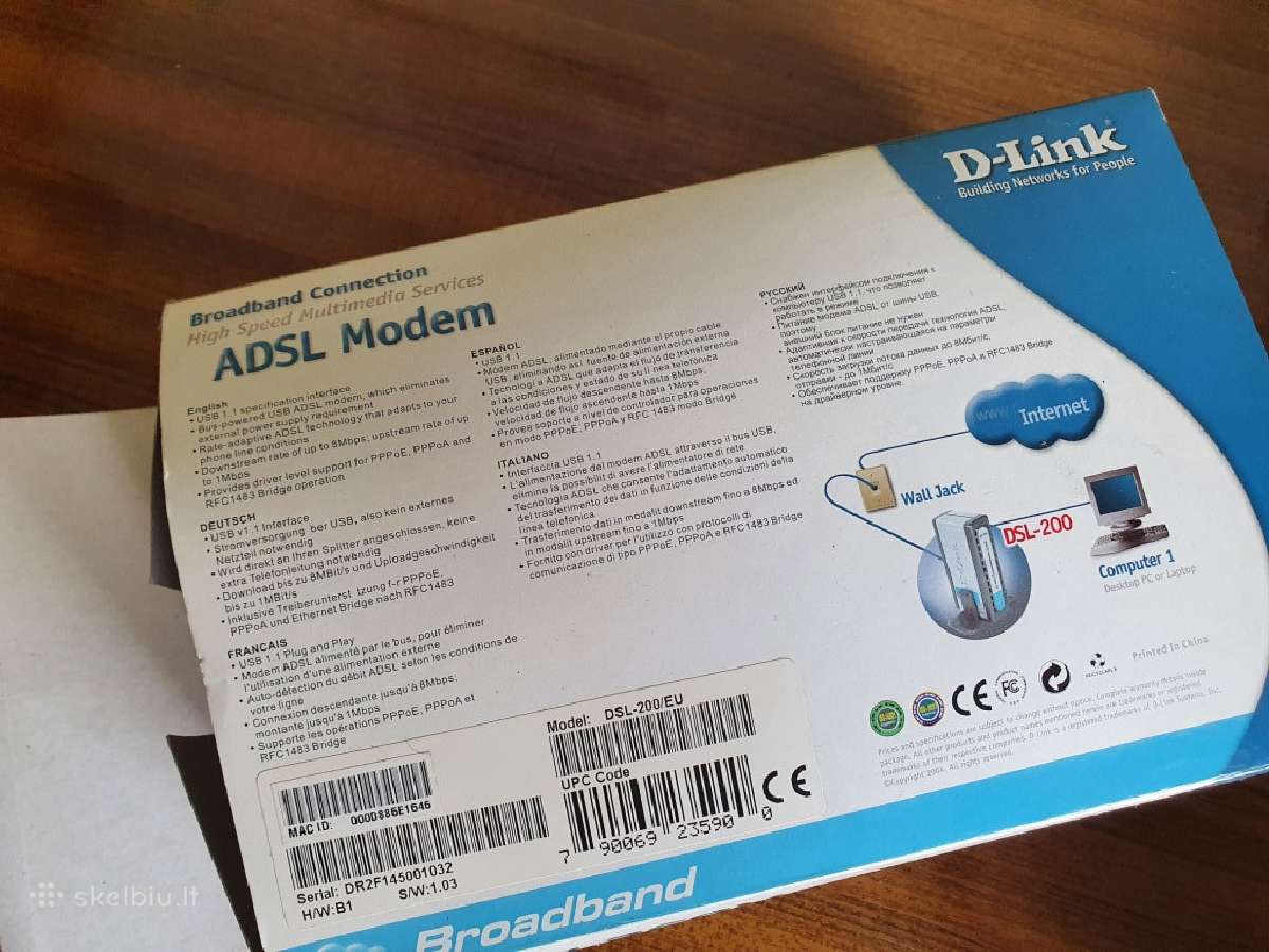 Senas Adsl modemas D-link Dsl-200 - nuotraukos Nr. 4
