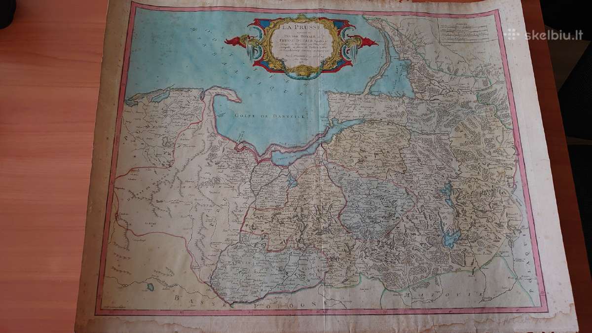 Prūsijos originalus 1751 m. žemėlapis