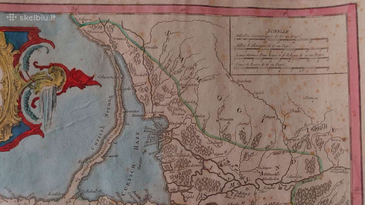 Prūsijos originalus 1751 m. žemėlapis - nuotraukos Nr. 3