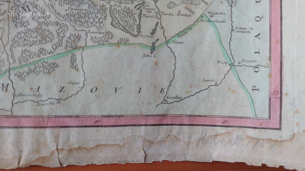 Prūsijos originalus 1751 m. žemėlapis - nuotraukos Nr. 4