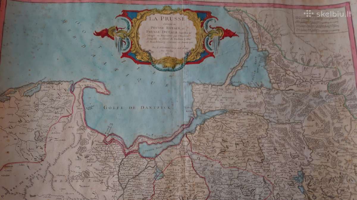 Prūsijos originalus 1751 m. žemėlapis - nuotraukos Nr. 5