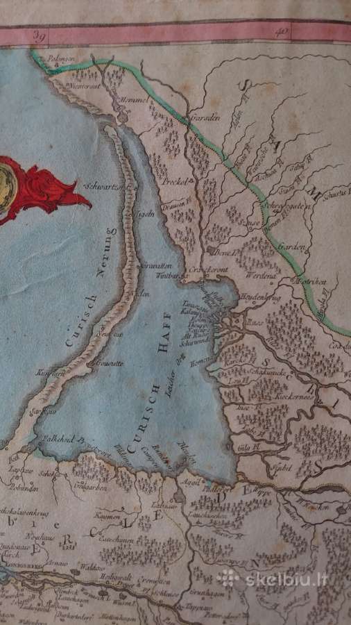Prūsijos originalus 1751 m. žemėlapis - nuotraukos Nr. 6