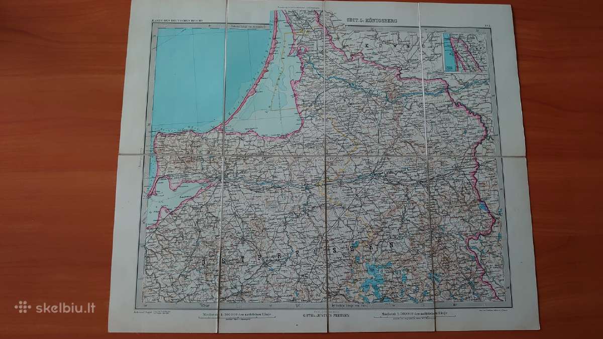 Originalus Vokietijos Reicho 1891 m. žemėlapis