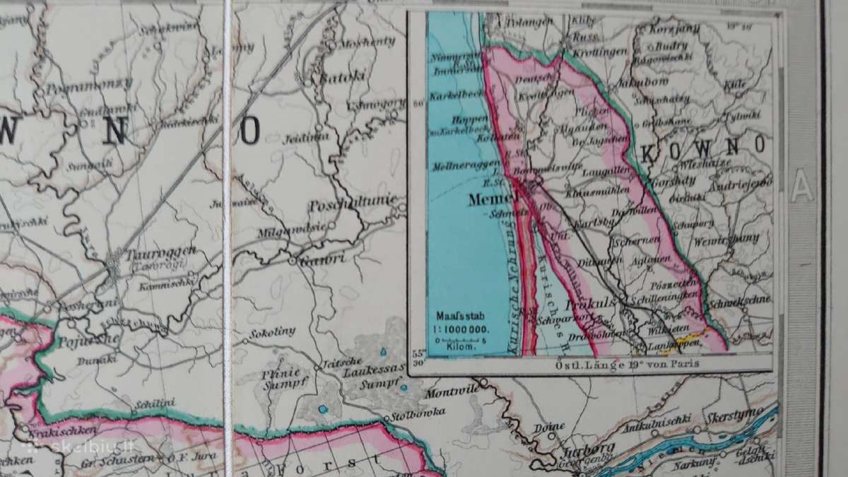 Originalus Vokietijos Reicho 1891 m. žemėlapis - nuotraukos Nr. 4