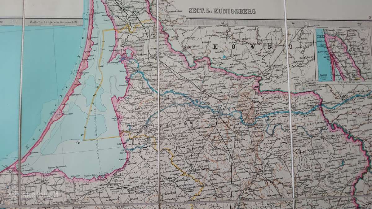 Originalus Vokietijos Reicho 1891 m. žemėlapis - nuotraukos Nr. 5