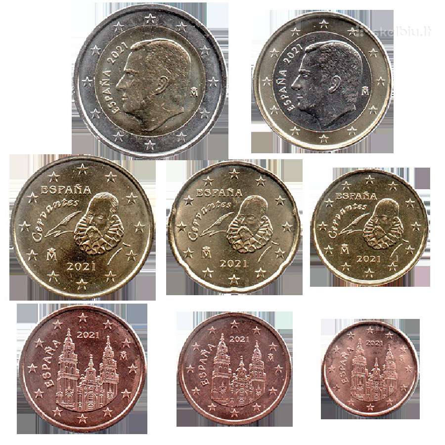 Ispanija 2021 Unc monetu rinkinys