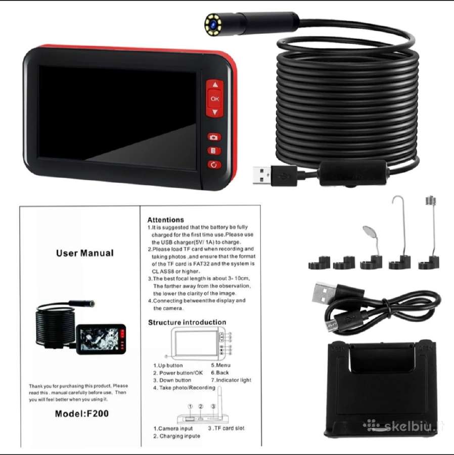 Endoskopinė kamera LCD aukštos raiškos 5 metrai - nuotraukos Nr. 9