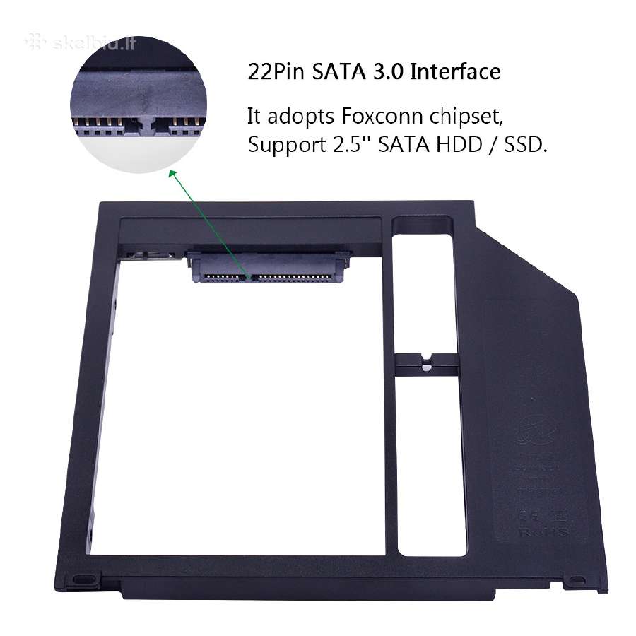 Apple HDD Caddy. Sata 3.0 to CD-rom adapteris - nuotraukos Nr. 5