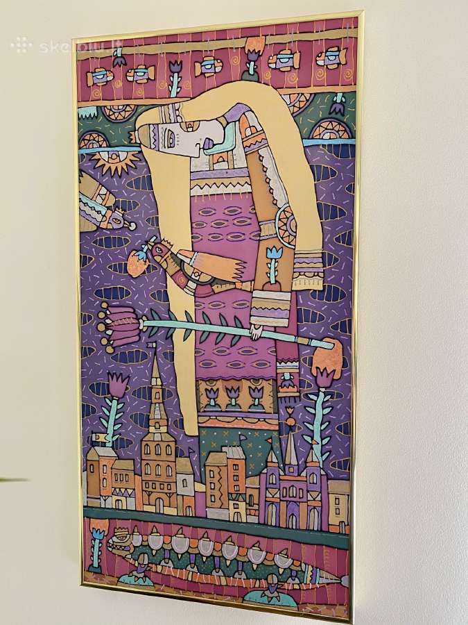 Tomas Rudokas "Angelas virš miesto". Šilkas. 40x80 - nuotraukos Nr. 3