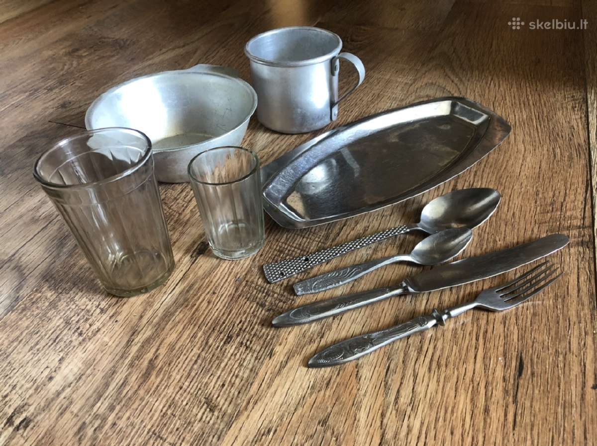 Sovietiniu metaliniu indu ir irankiu rinknys - nuotraukos Nr. 3