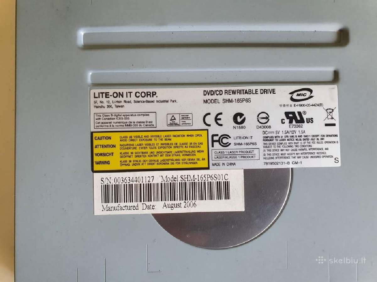 Įrašantis Dvd/CD-room Liteon Shm-165p6s - nuotraukos Nr. 4