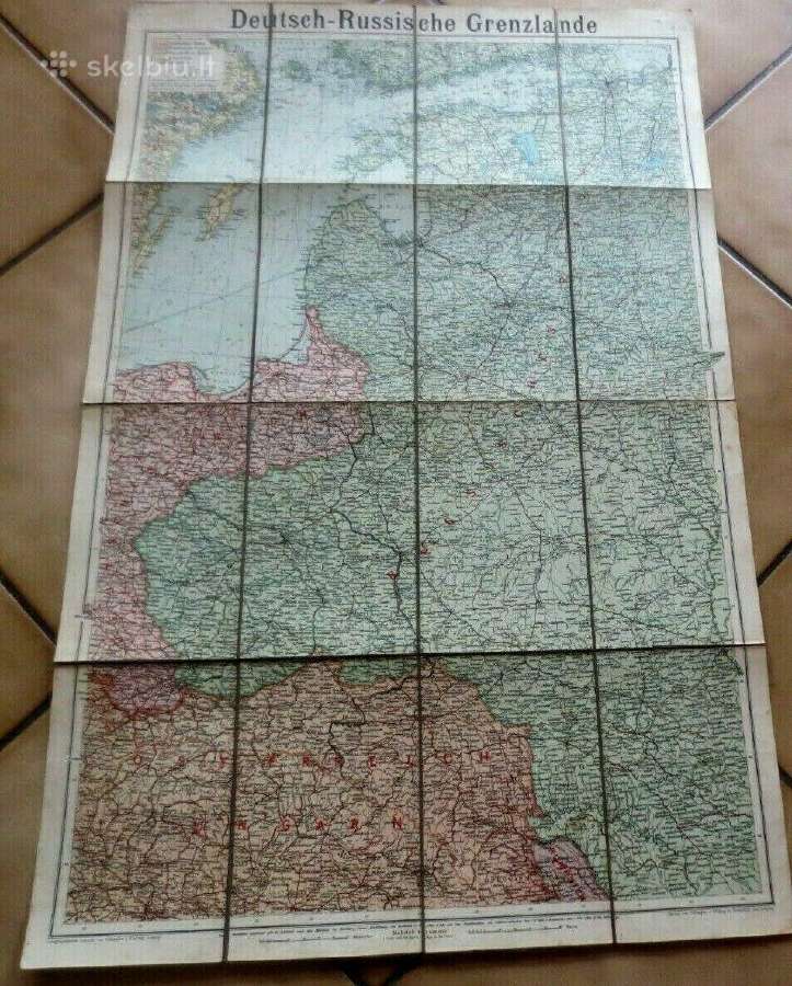 Originalus žemėlapis Vokietijos-rusijos pasienis