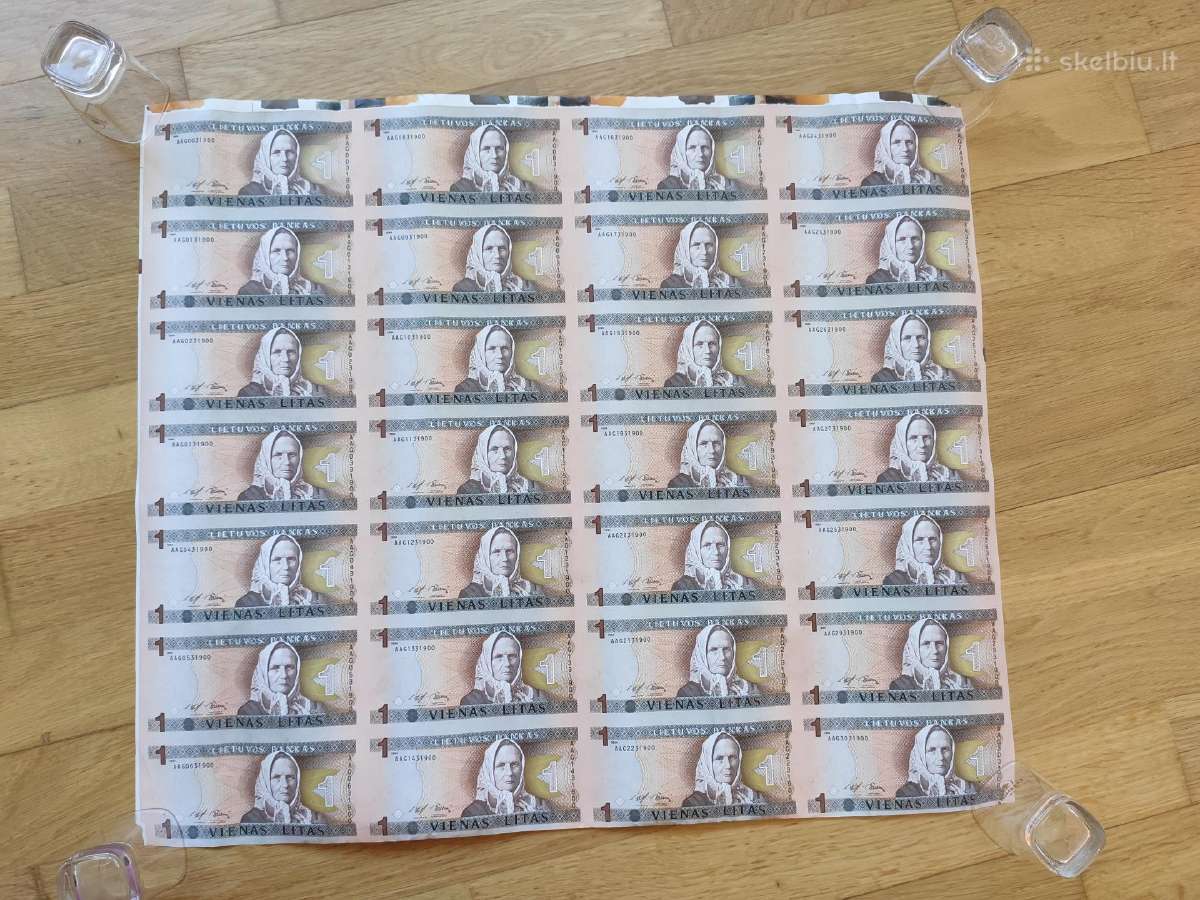 Nekarpyti 1 lito banknotai ( 28vnt žemaitė)