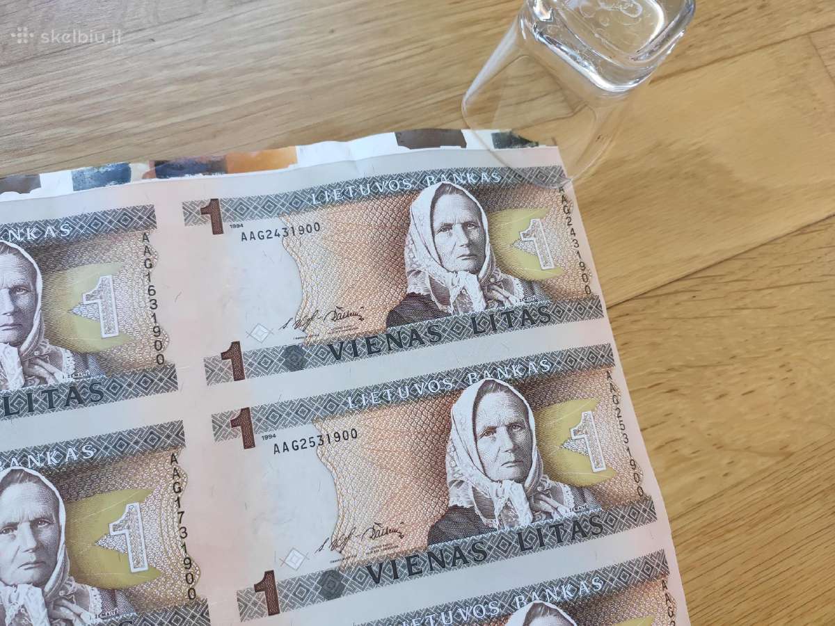 Nekarpyti 1 lito banknotai ( 28vnt žemaitė) - nuotraukos Nr. 4