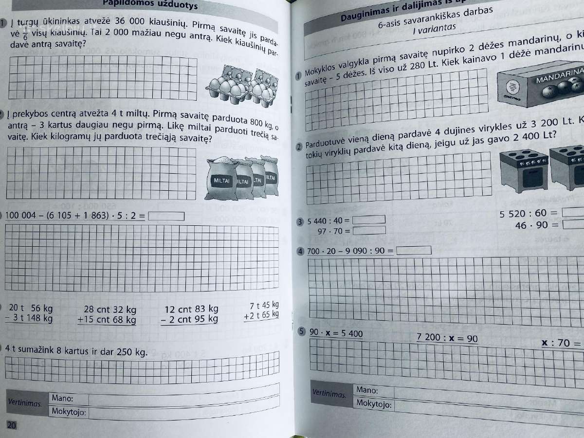 Matematikos pratybos 4 kl. - nuotraukos Nr. 3