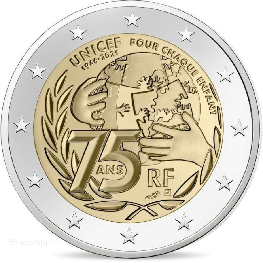 2 eurų Prancūzijos Unc proginės monetos - nuotraukos Nr. 4