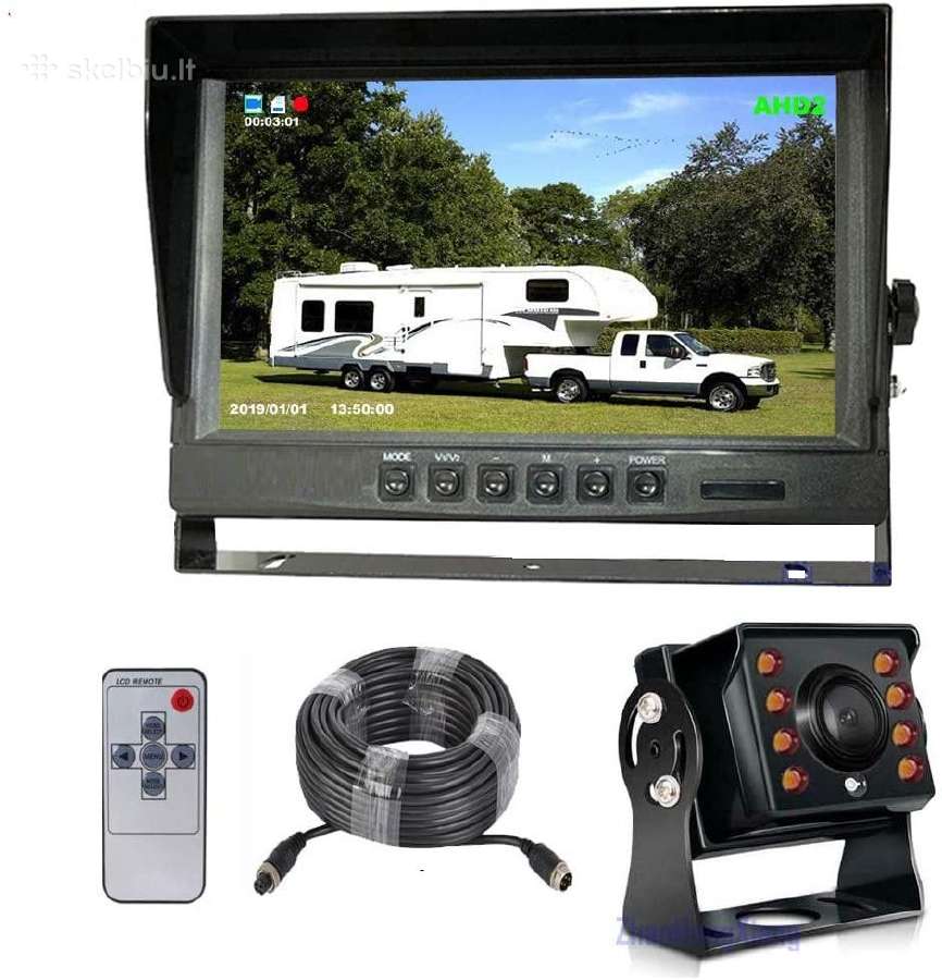 LCD monitorius ir Galinio vaizdo kamera Full HD