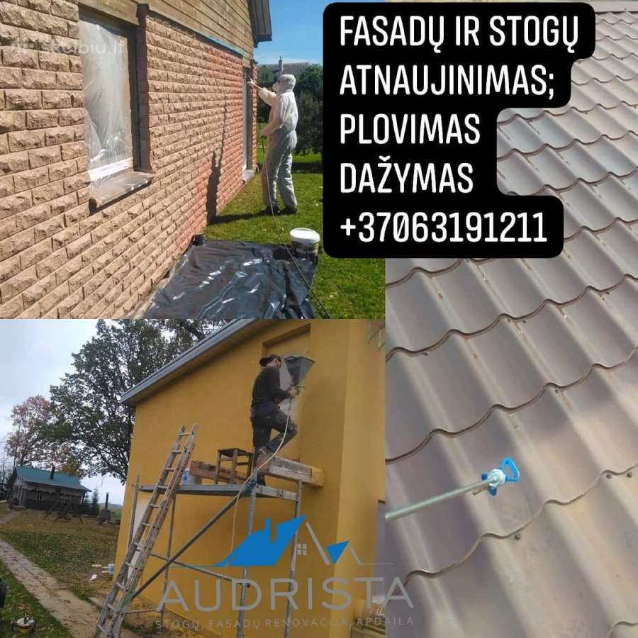 Stogų,fasadų,trinkelių-plovimas,dažymas - nuotraukos Nr. 2