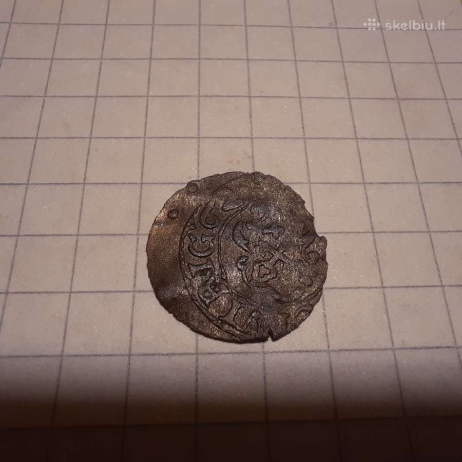 Rygos šilingas 1662 kreivo kalimo B011 - nuotraukos Nr. 2