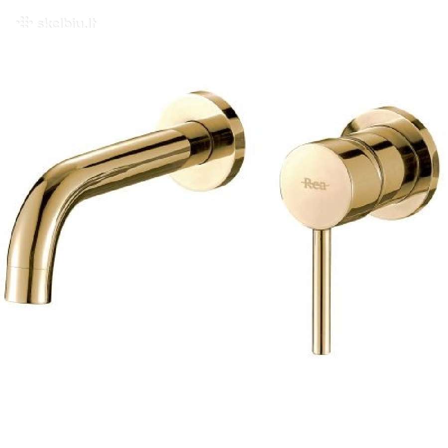 Auksinis praustuvo maišytuvas Lungo Gold potink.