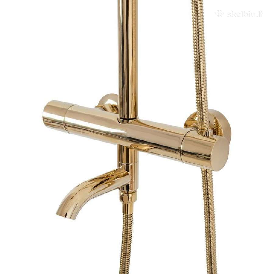 Auksinis termostatinis Dušo maišytuvas Lungo Gold - nuotraukos Nr. 3