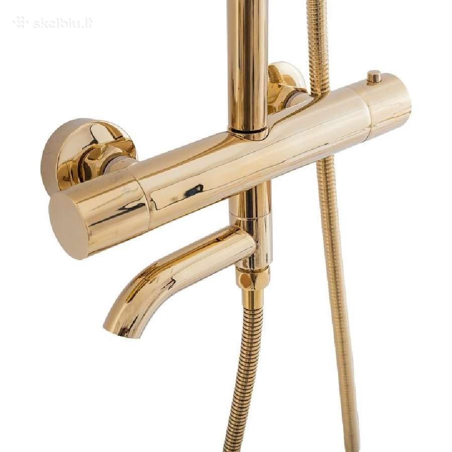 Auksinis termostatinis Dušo maišytuvas Lungo Gold - nuotraukos Nr. 4