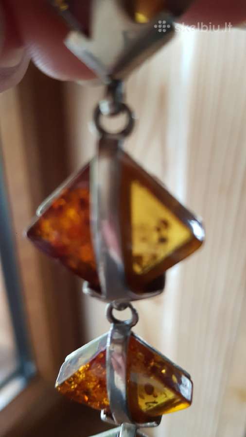 Prabangi gintaro apyrankė,sidabras - nuotraukos Nr. 7