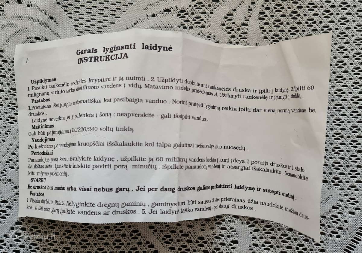 Garinis lygintuvas - nuotraukos Nr. 7