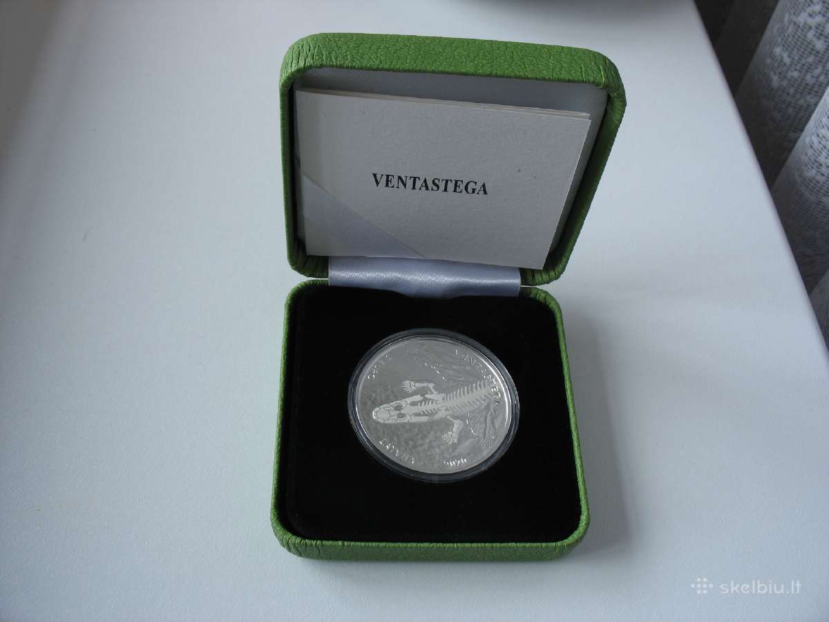 Latvija Ventastega 5 eurų sidabrinė moneta.