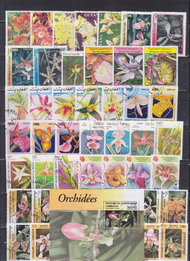 Antapauduoti pašto ženklai "Orchidėjos"