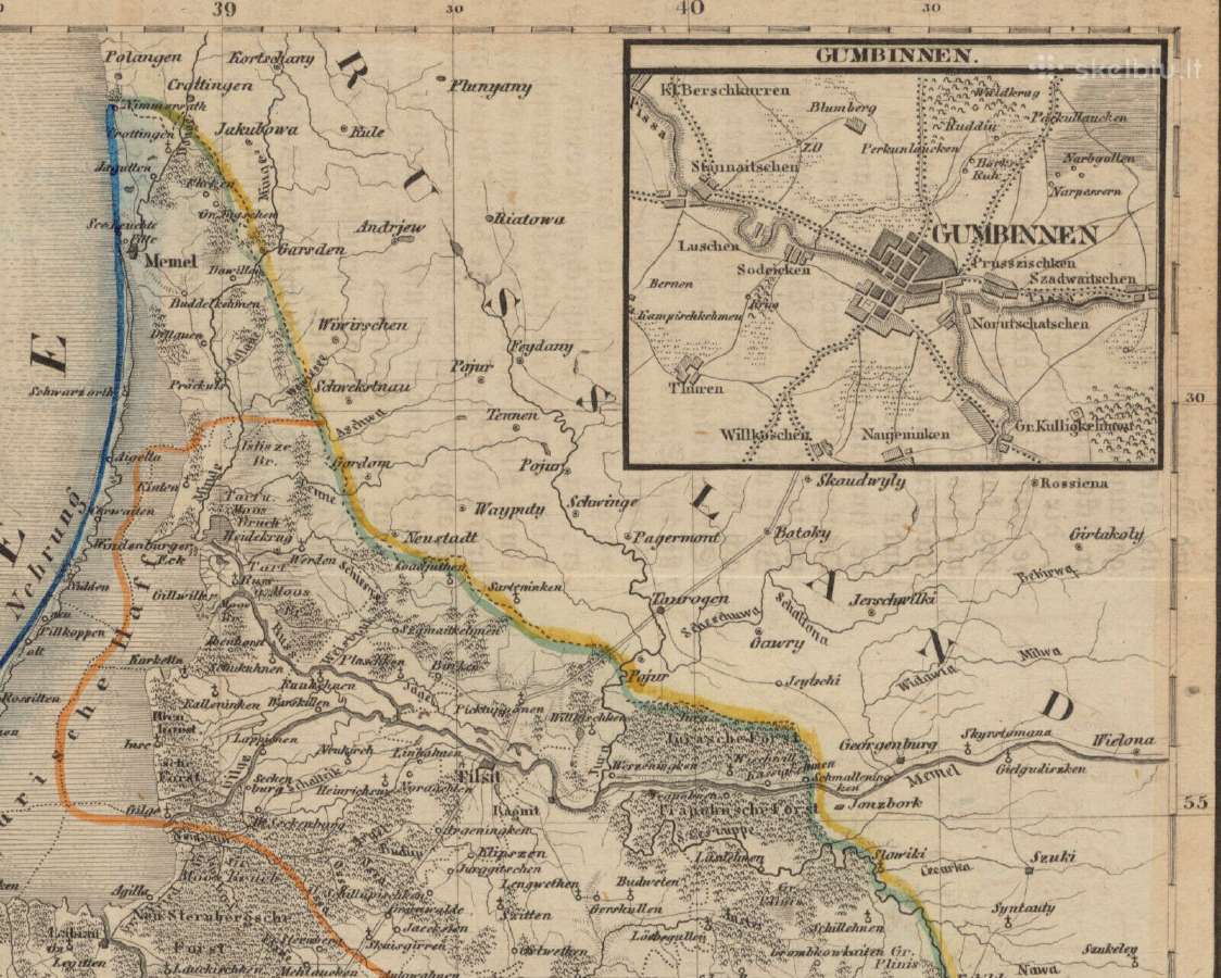 Rytprūsių 1853 m. žemėlapis - nuotraukos Nr. 3