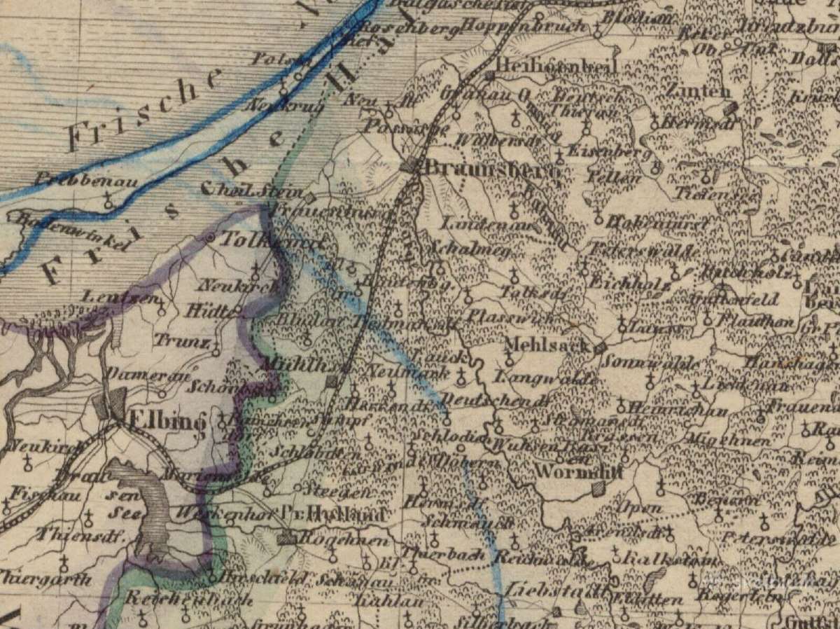 Rytprūsių 1853 m. žemėlapis - nuotraukos Nr. 6