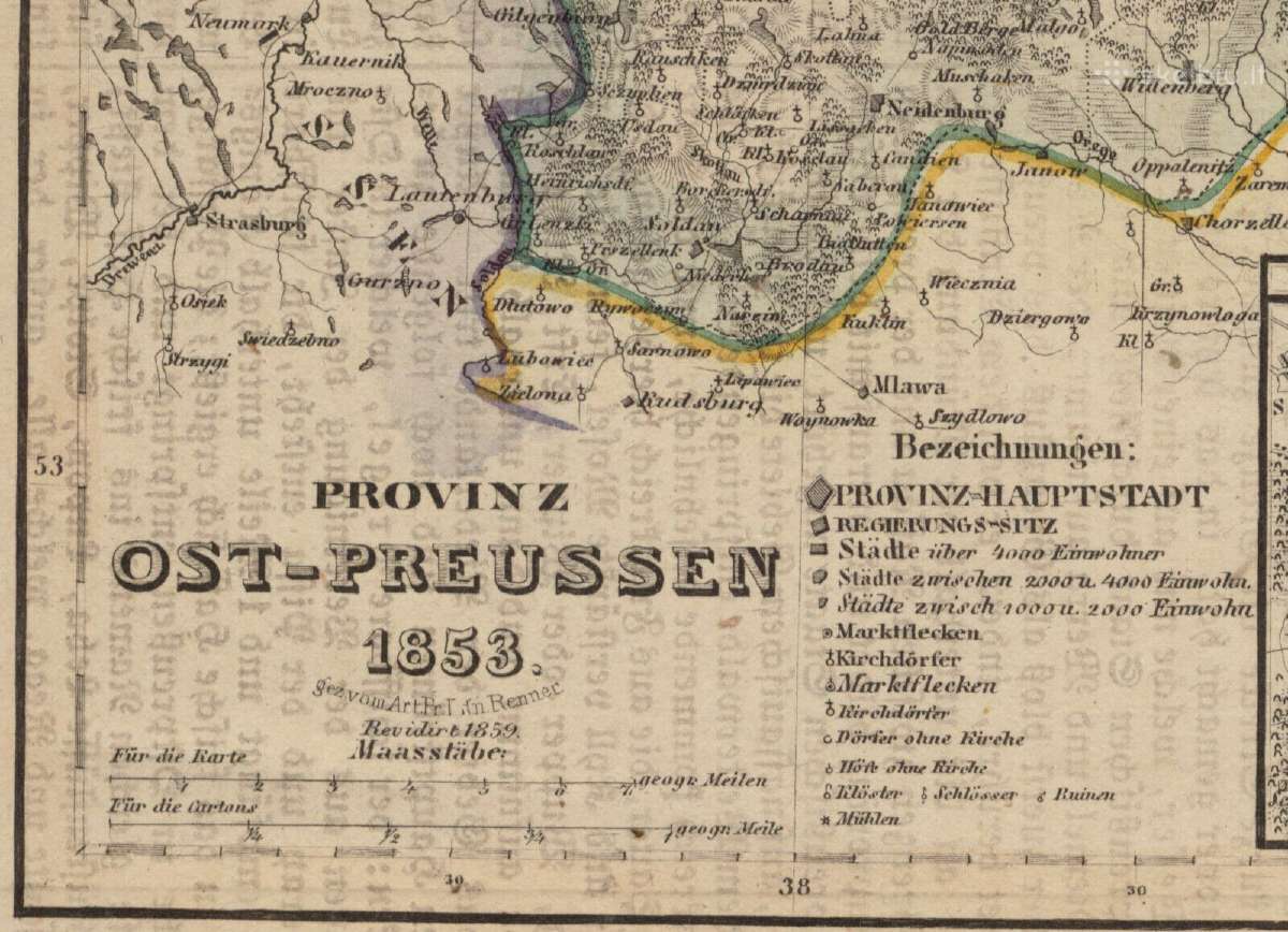 Rytprūsių 1853 m. žemėlapis - nuotraukos Nr. 7
