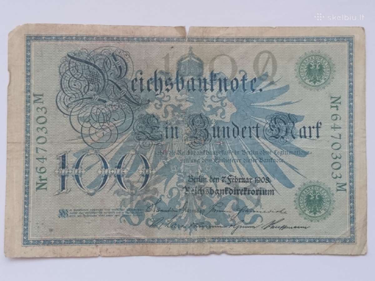 100 markių, 1908 m. - nuotraukos Nr. 2