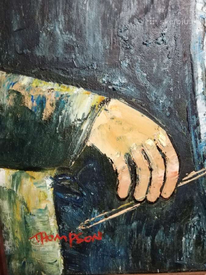 Senas paveikslas.berniukas su smuiku. - nuotraukos Nr. 2