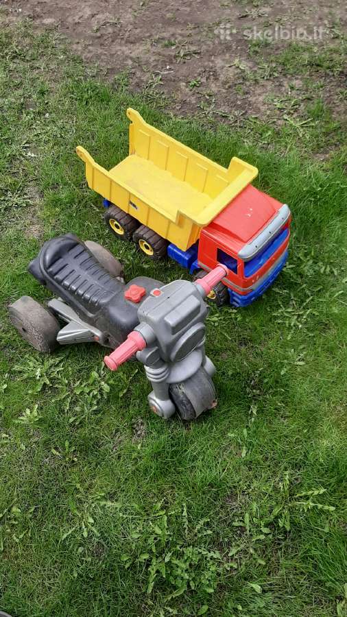 Vaikiškas Automobilis savivartis+ motociklas