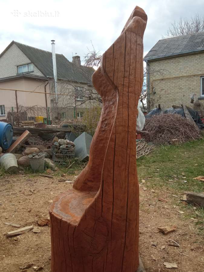 Ąžuolinis lauko krėslas-sostas. H - 145 cm. - nuotraukos Nr. 2