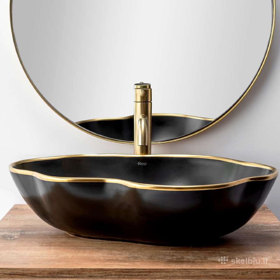 Auksinis Praustuvo maišytuvas Lungo Brushed Gold - nuotraukos Nr. 6