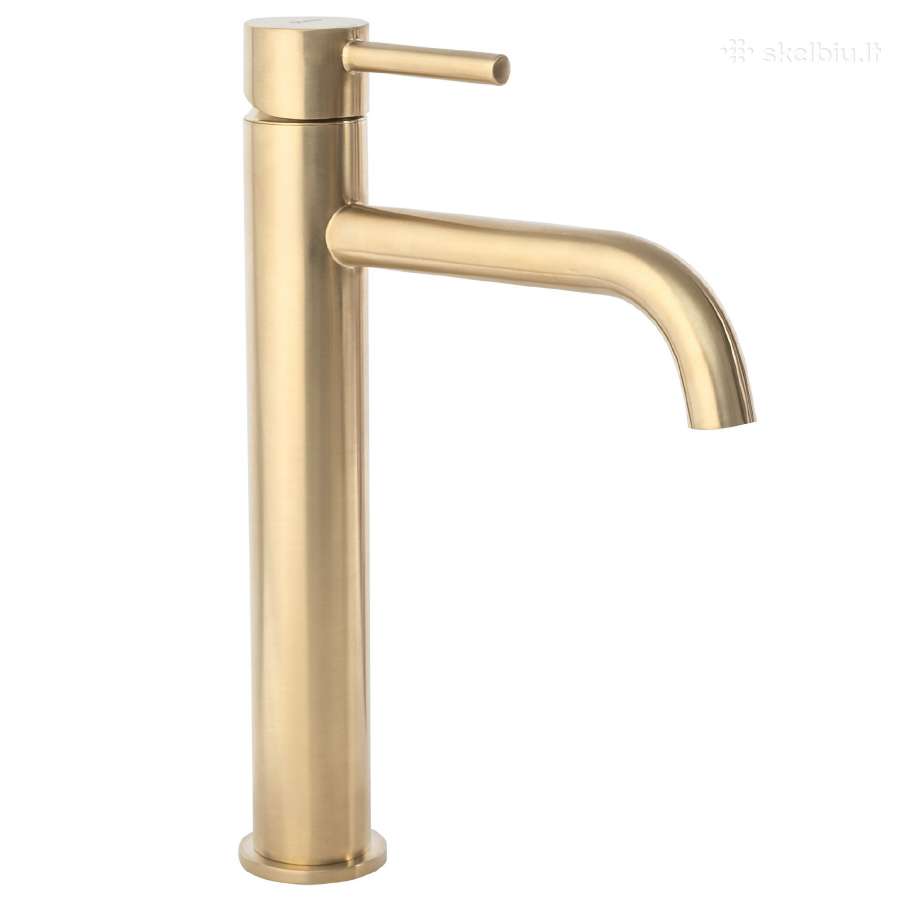 Auksinis Praustuvo maišytuvas Lungo Brushed Gold - nuotraukos Nr. 8