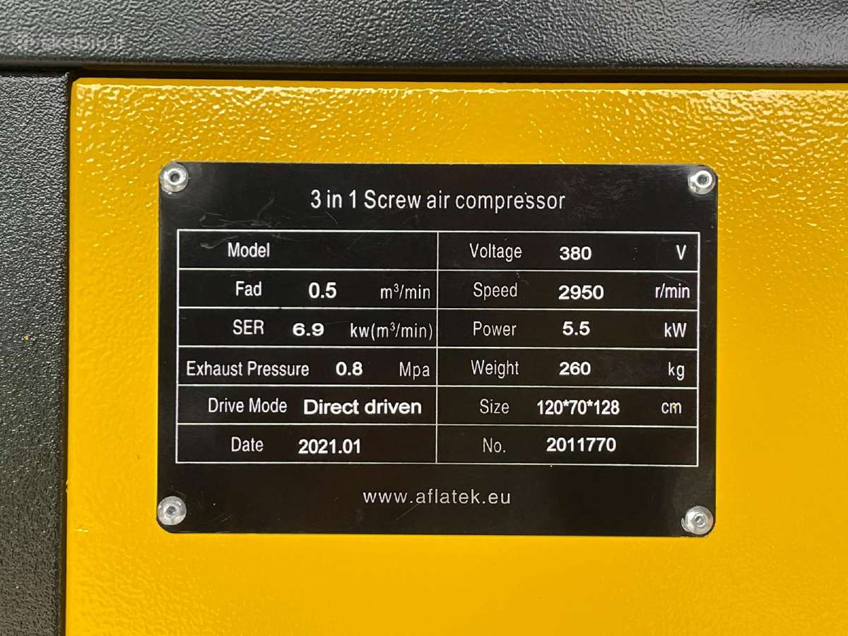 Sraigtinis oro kompresorius 3in1 Aflatek Screw7.5a - nuotraukos Nr. 4