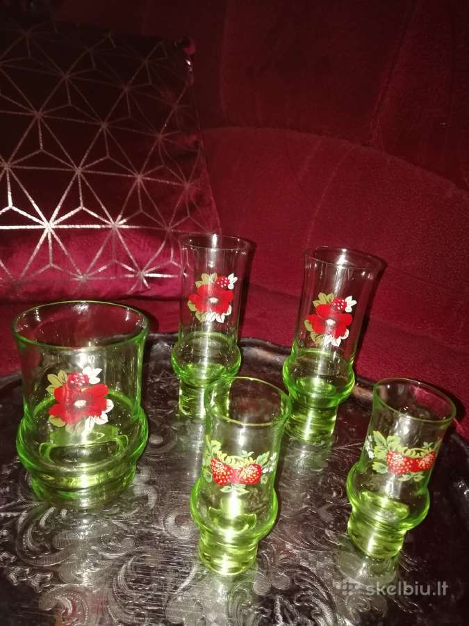 Krištolinės saldaininės ir padėklas. ir k. indai - nuotraukos Nr. 16
