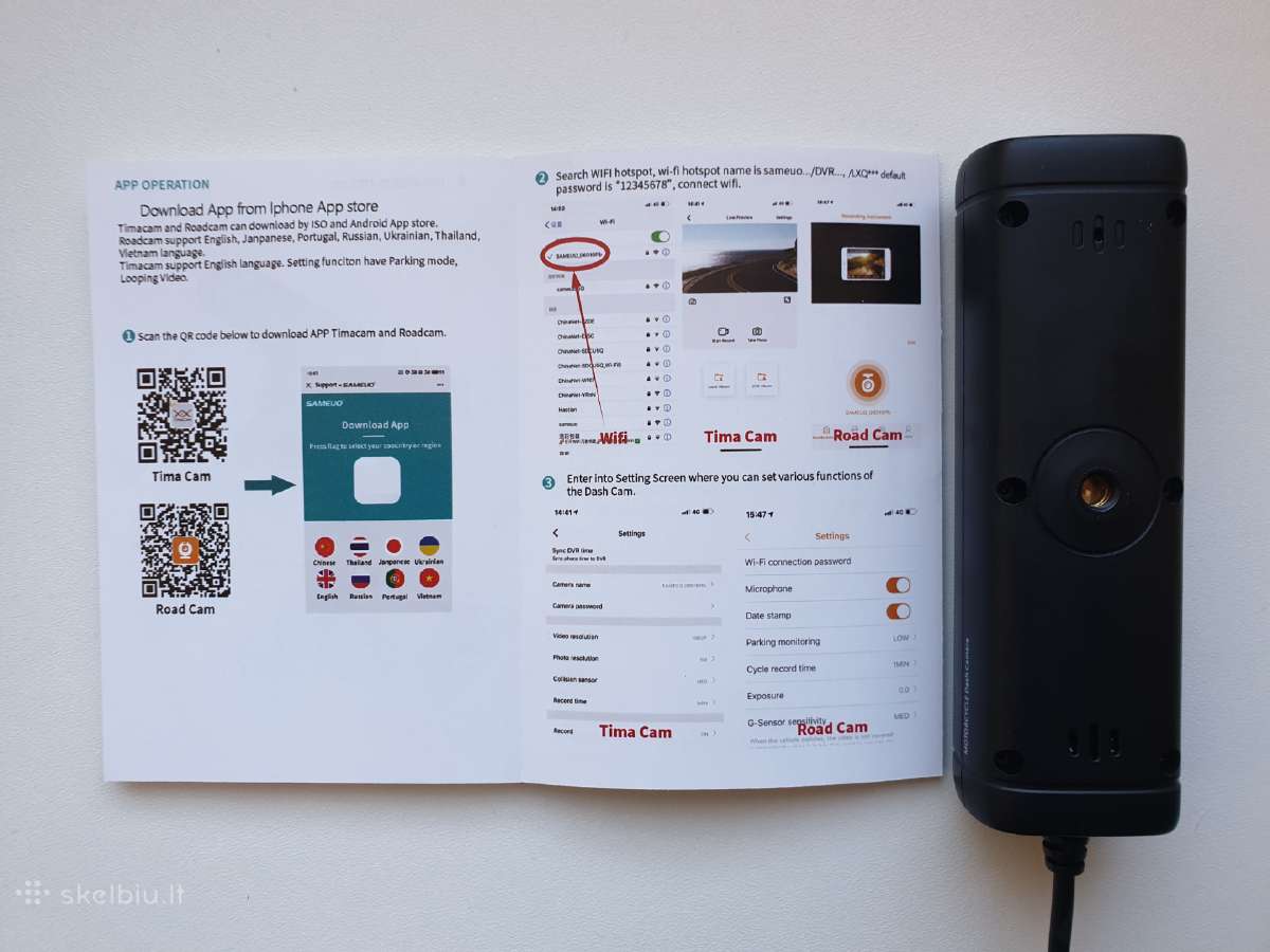 Veiksmo kamera - registratorius Q1 su WiFi - nuotraukos Nr. 3
