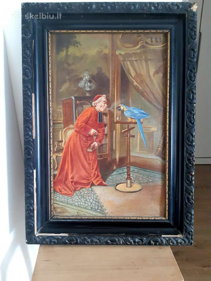 Paveikslas, XIX a., kardinolas. - nuotraukos Nr. 3